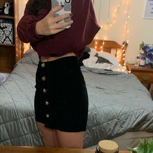 Black Corduroy Skirt